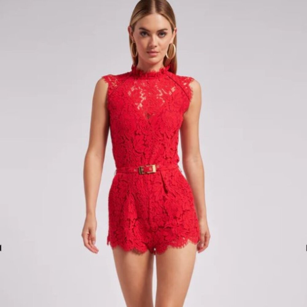 GENERATION LOVE-  Red Sora Lace Romper